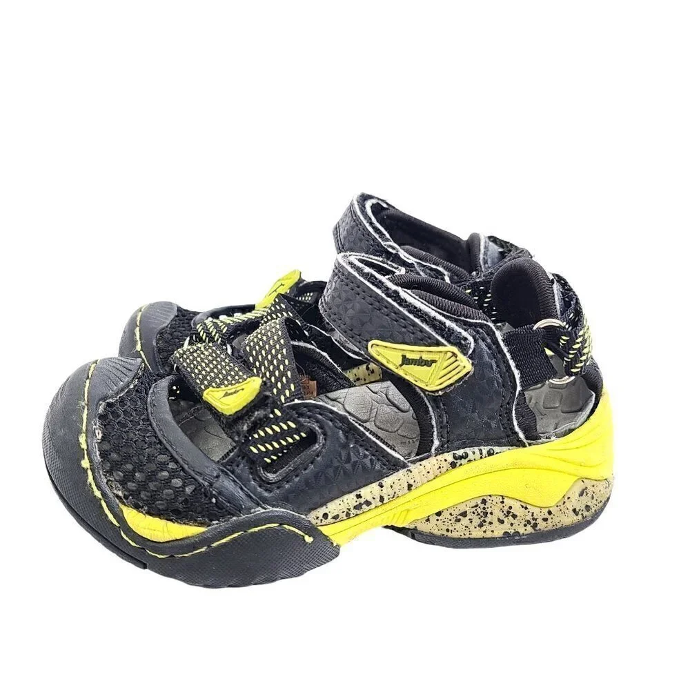 JAMBU Toddler Black Yellow Water Shoe Sandals Mary Jane Beach Hike Summer